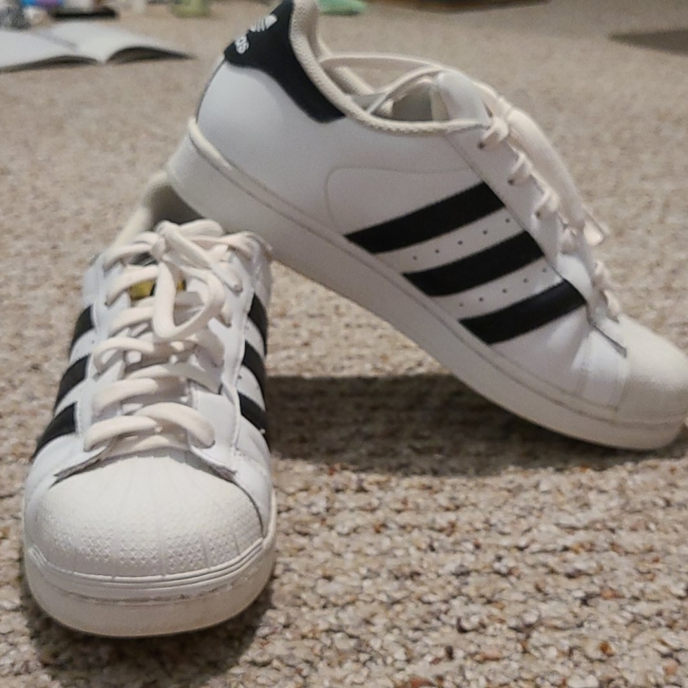 Adidas White and Black Superstars